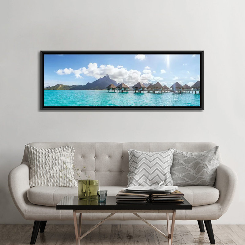 Reproduction d'art graphique sur toile tendue, H 24 po x l 72 po x P 1,5 po, Toile avec cadre noir