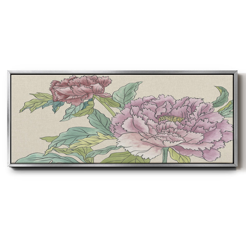 Peony Blooms I - toile encadrée, H 24 po x l 60 po