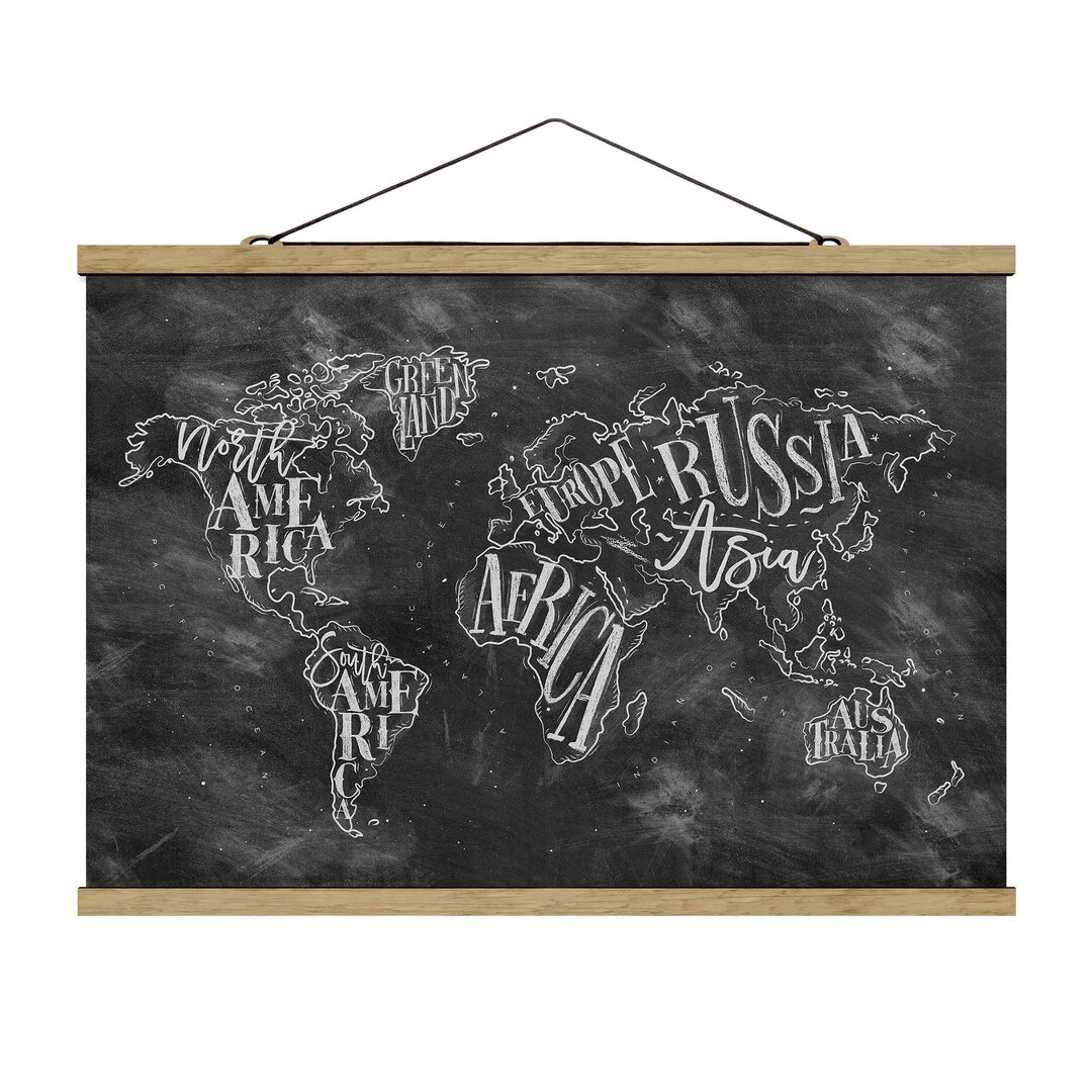 Grafikdruck Chalk World Map