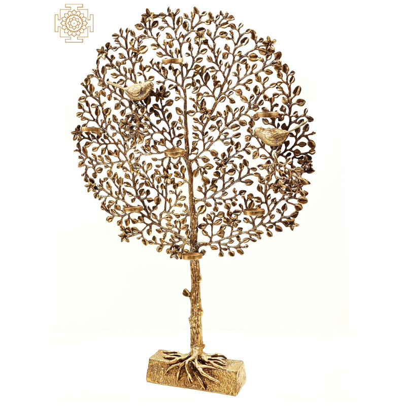 Porte-bougie d'arbre en laiton fabriqué à la main 28,5 po - 7 lumières