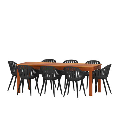 Anautica 83" Eucalyptus Patio Dining Set