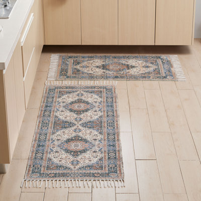 Jessica Simpson Machine Washable, Slip Resistant Accent and Runner Rugs with Fringe