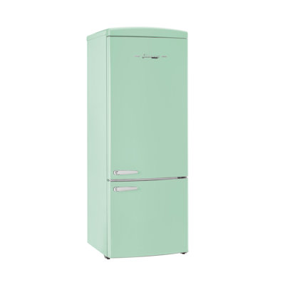 Classic Retro 28" 16.7 Cu. Ft. Frost Free Bottom Freezer Fridge In Summer, Energy Star