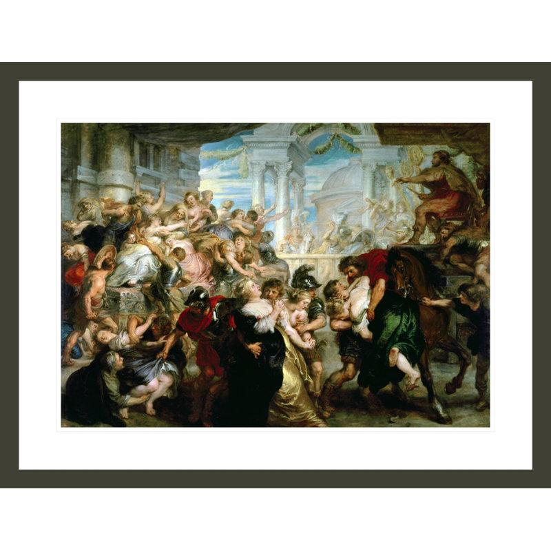 «The Rape of the Sabine Women» par Peter Paul Rubens, impression giclée encadrée, 22.82" H x 29.5" W