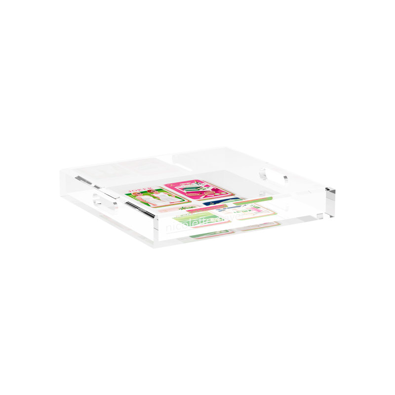 Mahjong Acrylic Decorative Tray, 12"W x 12"D x 2"H