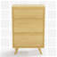 Commode 5 tiroirs House of Hampton, commode en bois avec poignée dorée, commode moderne pour chambre à coucher, bureau, entrée, noir, naturel-196854451