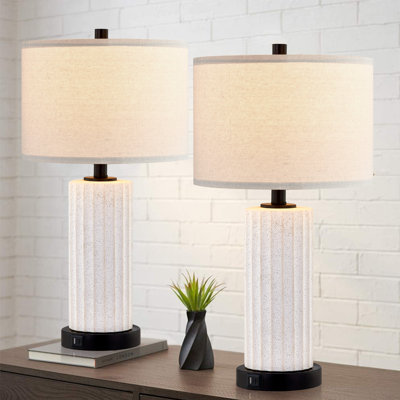 Yorleni Ceramic USB Table Lamp Set