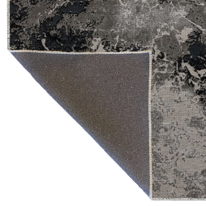 Tapis décoratif moderne à motif abstrait gris, Tapis de couloir 2 pi 8 po x 7 pi 11 po
