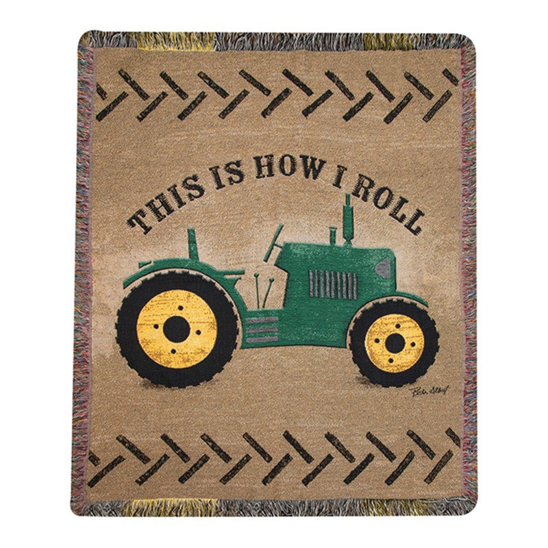 Jeté manuel tapissier 50 x 60 100% coton tissé à la main «This Is How I Roll»