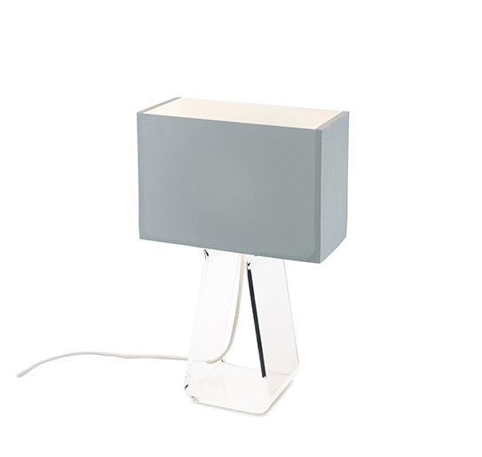 Tube Top Table Lamp, 14" H x 9.5" W x 4.5" D, Clear/Silver