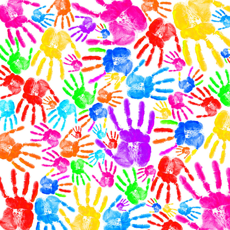 «Weippe Multicolor Hand On Canvas» par Elnur, impression, H 12 po x l 12 po