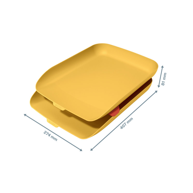 Cosy Plastic Stackable Desk Organiser, Yellow