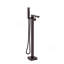 Robinet de baignoire autoportant avec douche à main-129763451