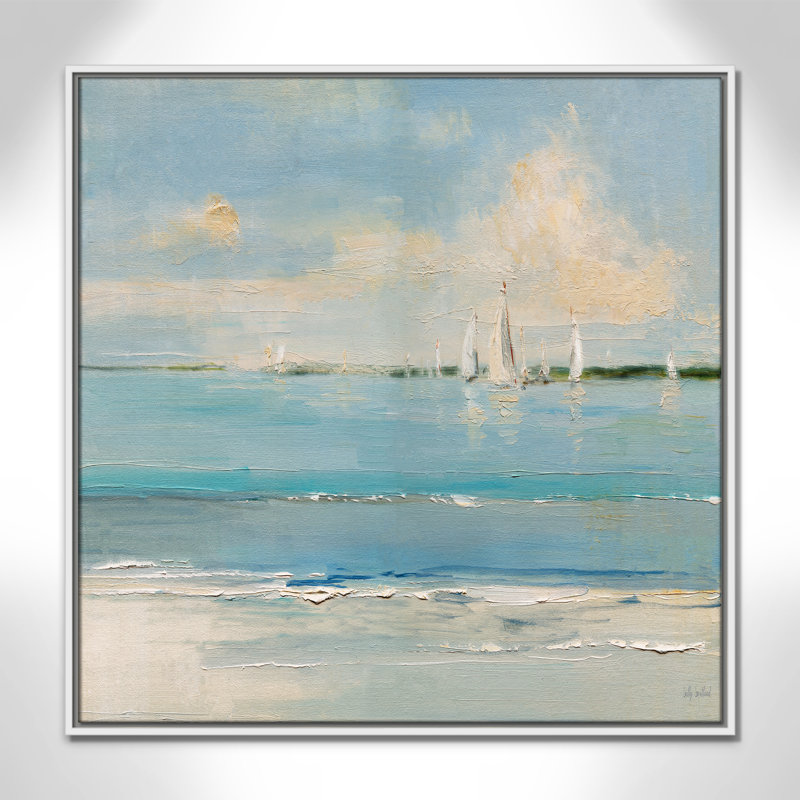 Windy Regatta - imprimé carré Vesrion par Sally Swatland, H 31,5 po x l 31,5 po, Blanc