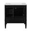 Meuble-lavabo moderne 30 po avec lavabo en céramique - armoire noire 3 tiroirs et article élégant