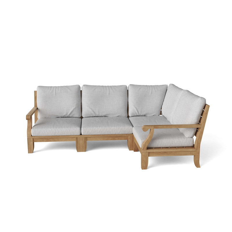 Canapé modulaire de patio en teck avec coussins Gatsby