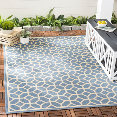 Tapis d'intérieur / extérieur à motif géométrique Gaitani Performance