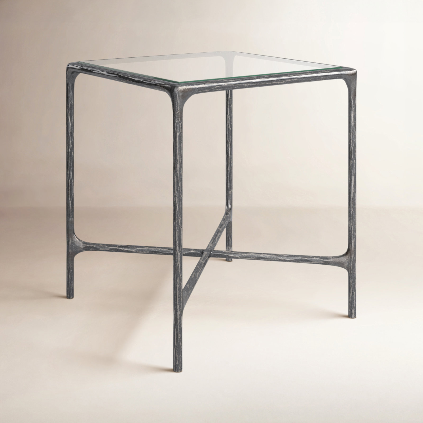 Evelynn 18" End Table, Black, Clear