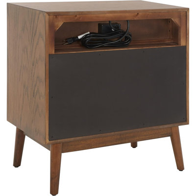 Table de chevet 2 tiroirs avec USB Kamrudeen