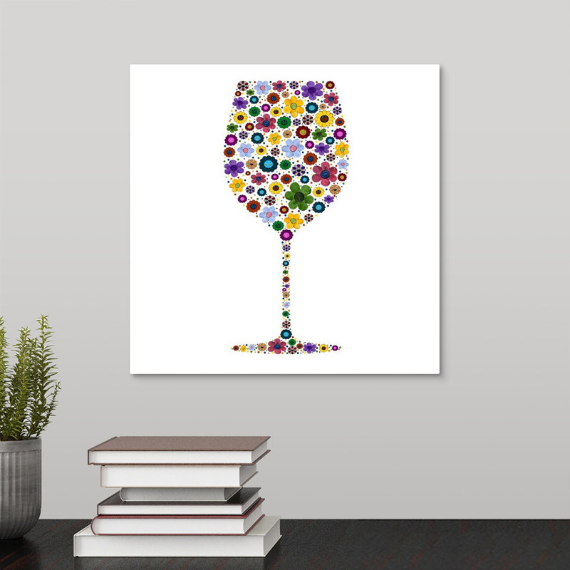 « wine glass party ii », peinture sur toile, Toile tendue, H 12 po x l 12 po x p 1,25 po