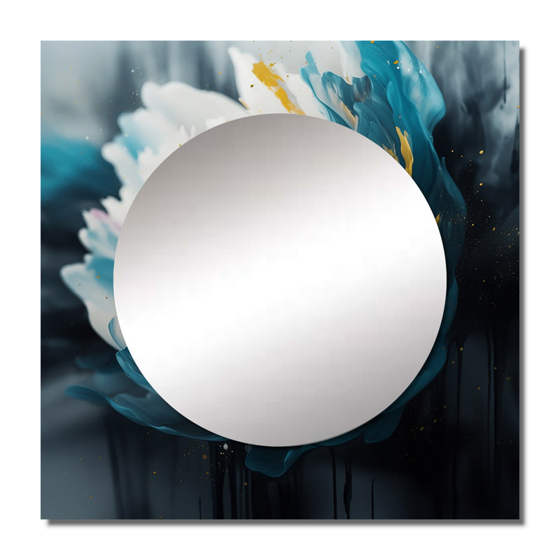Esteni - Miroir floral décoratif carré pivoine pour chambre à coucher, 29 po x 29 po