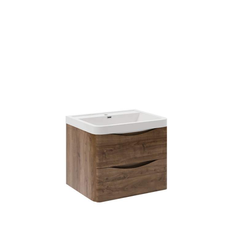 Tuscany 24" Wall Mount Modern Bathroom Vanity with Integrated Single Sink - Faucet Not Included