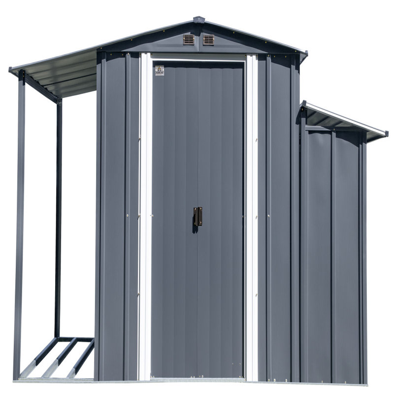 Gray 11 ft x 5 ft Steel Utility Storage Shed
