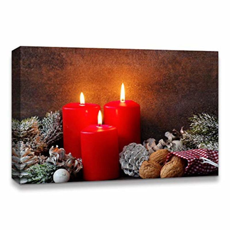 Christmas Holiday Celebration Candles X19 - Photographie sur toile tendue, H 24 po x l 32 po