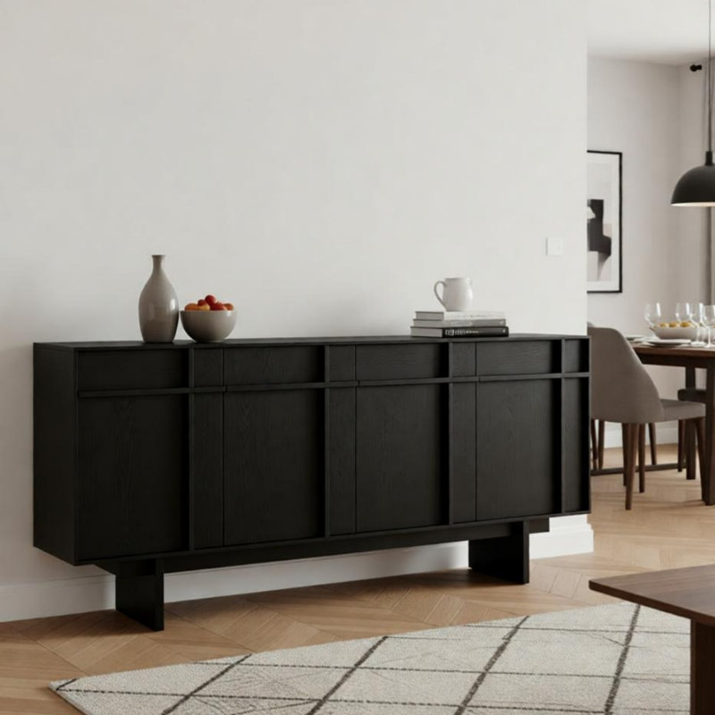Buffet rétro de couleur unie, H 30,71 po x l 78,74 po x P 17,13 po