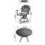 Ensemble de salle à manger 7 pièces en fonte d'aluminium toutes saisons, comprenant 6 chaises pivotantes et une table ronde de 47,24 po avec structure noire-662921564