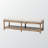 Zephyr Bench in Weathered Oak and Beige in French Country Style, 18.61" H X 57.34" W X 18.63" D