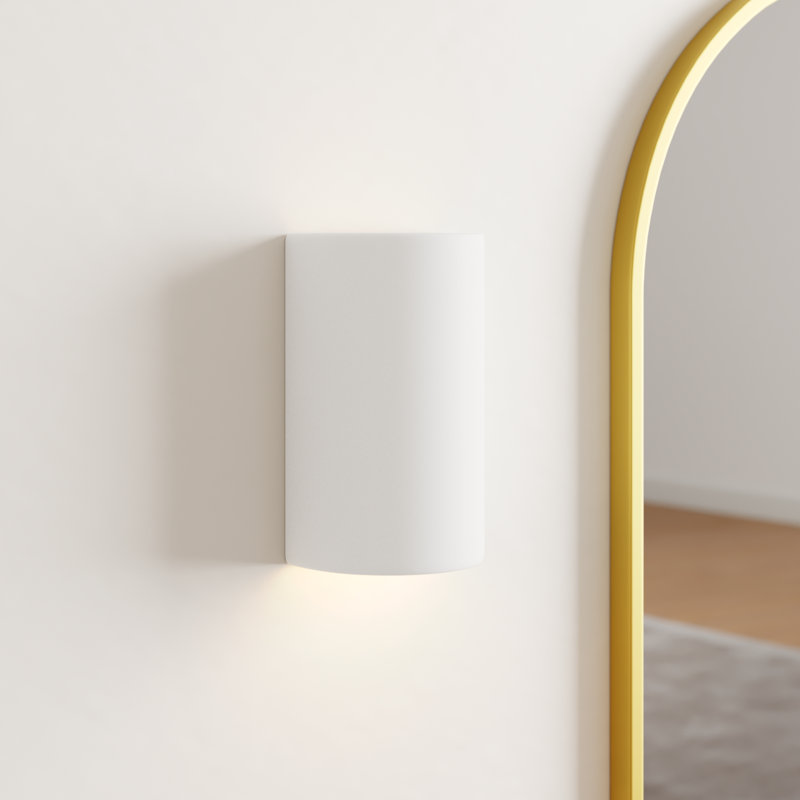 Applique murale 1 lumière Pacursa, H 9,5 po x l 5,75 po x P 4,5 po, DEL intégrées, Blanc brillant