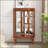Curio Cabinet, Lighted (Bulb Included) 2-Door Display with Tempered Glass, Mirrored Back, Adjustable Shelves | Oak | MDF+Glass-749066420