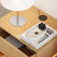 Modern Floating Bedside Table With 2 Drawers, Led Light & Wireless Charging