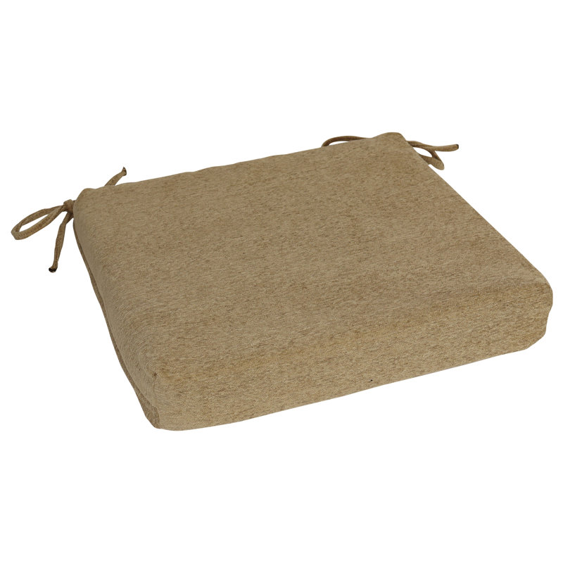 20-Inch By 19-Inch Jacquard Chenille Chair Cushion, Tan