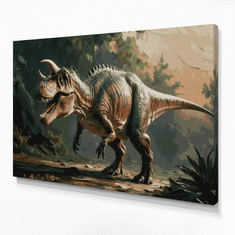 «Dinosaur Pentaceratops Green», art mural sur toile, H 11 po x l 14 po