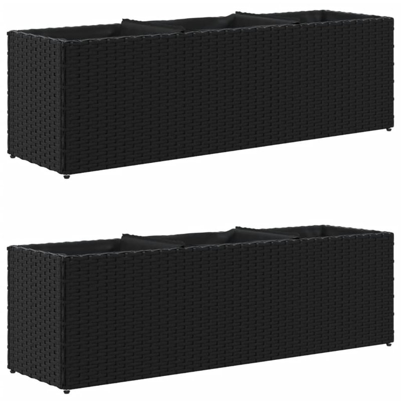Planter Box, 32cm H x 105cm W x 30cm D, Black