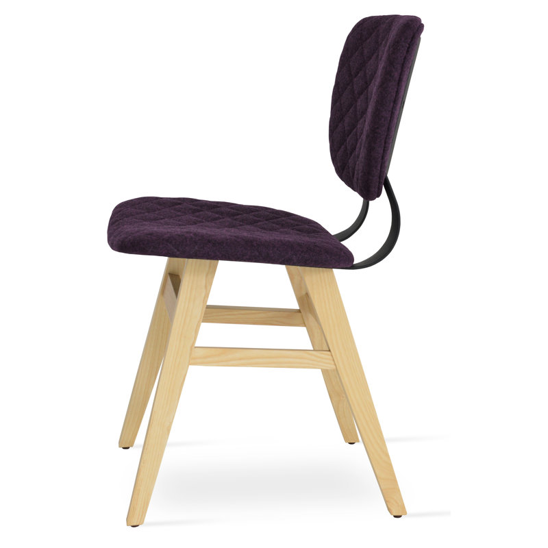 Chaise d'appoint en laine 18,5 po Hazal, Naturel, Laine marron foncé