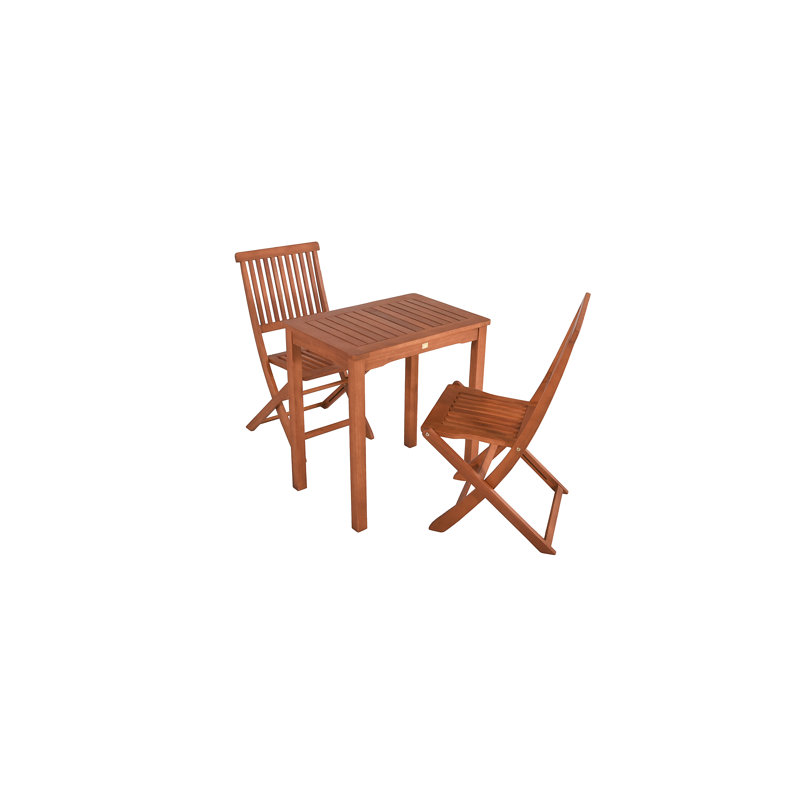 Alpern 2 - Person Wood Patio Dining Set with Square Table