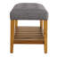 Banc de siège capitonné gris et chêne touffeté-1081333416