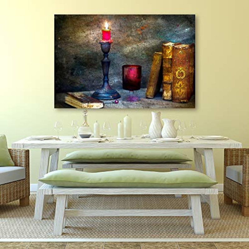 Christmas Holiday Celebration Candles X05 - Photographie sur toile tendue, H 12 po x l 18 po