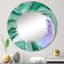 Vert et mauve luxueux abstrait Art fluide I - miroir mural moderne-1206909502