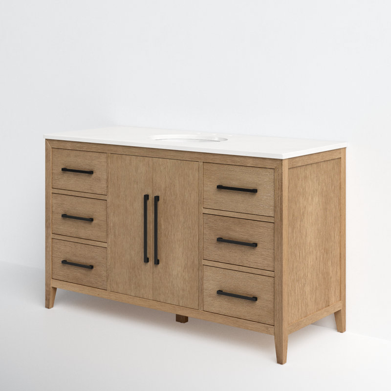 Alsup 54" Single Bathroom Vanity with Quartz Countertop