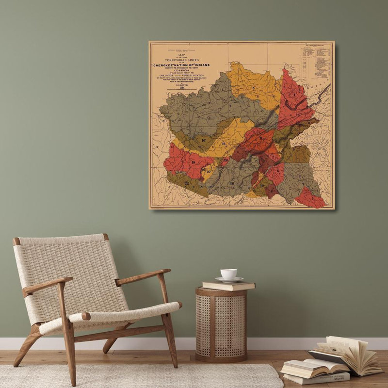Art sur toile tendue par Williston Forge Royce Gallery: Cherokee Nation of Indians, Colonies, Mississippi, H 28 po x l 30 po