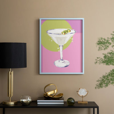 Martini Framed Print - Solid Wood