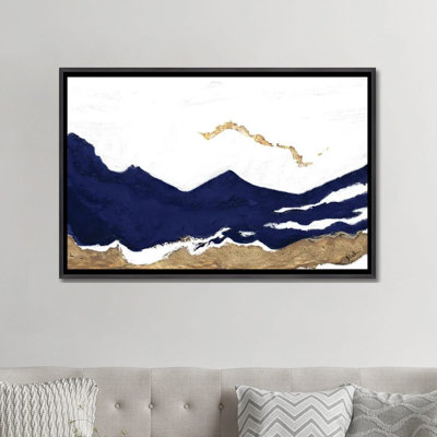 Imprimé bleu marine et or Tierra II par Patricia Pinto - reproduction