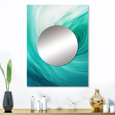 Roohi - Wondrous Wave - Spirale abstraite, miroir mural unique