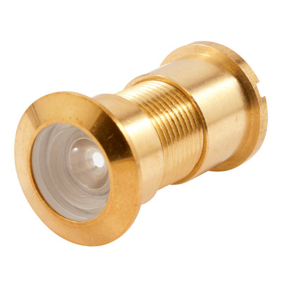 Viseur de porte, 15/16 po x 130 degrés, boîtier moulé sous pression, lentille en verre, embouts en laiton massif (paquet simple)