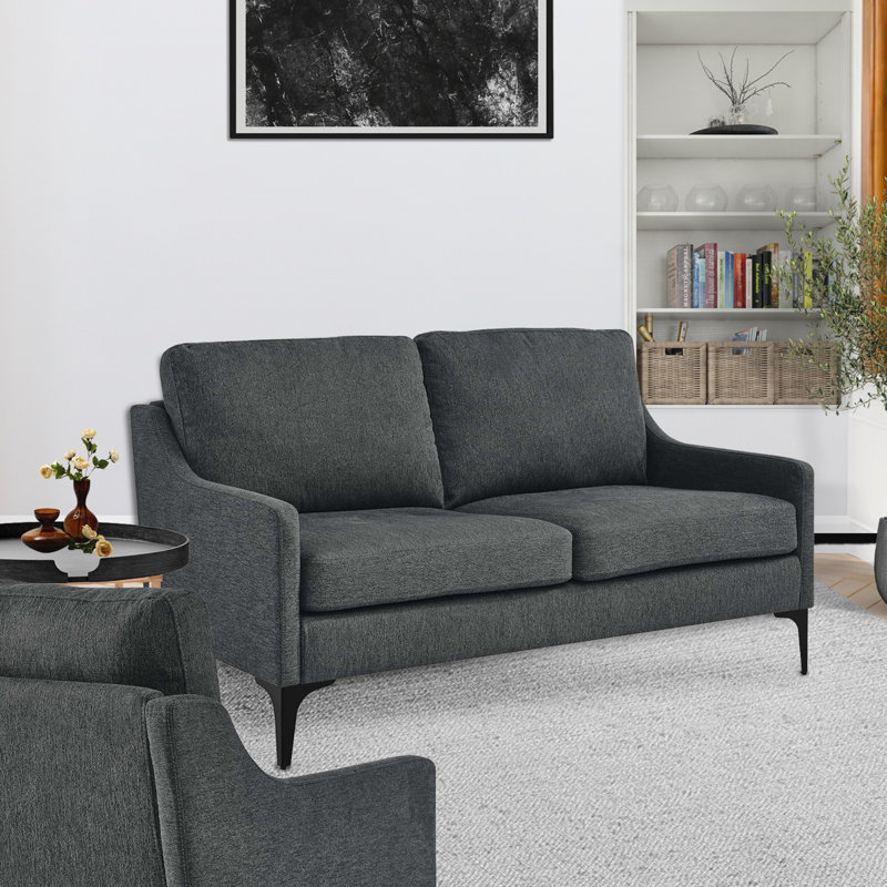 Causeuse rembourrée Corland, Gris anthracite