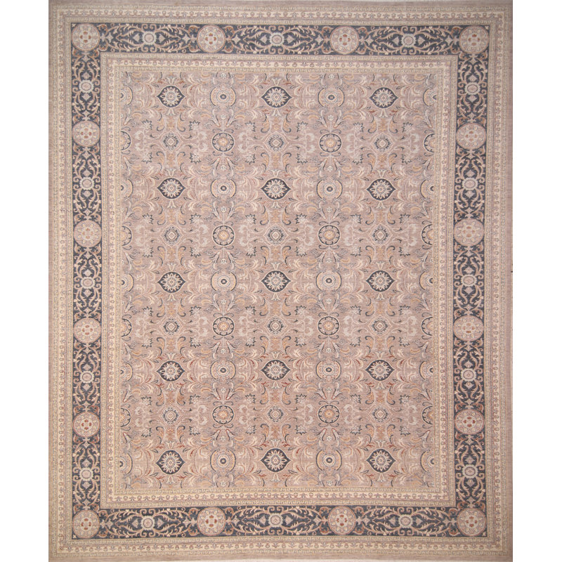 Ziegler Hand-Knotted High-Quality Beige/Dark Gray Area Rug
